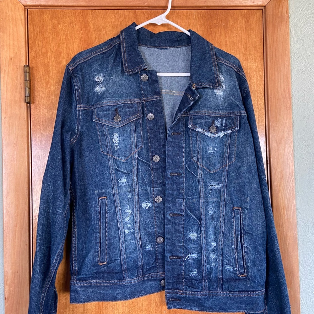 Denim Blue Distressed Jacket